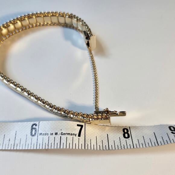 Vintage Diamond Cut Gold Toned Flex Box Link Edged Bracelet 7" - Picture 6 of 6